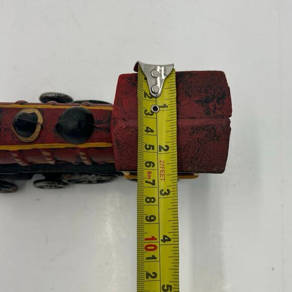 Vintage Cast Iron Toy Red/Black Train Steam Engine Locomotive 9"x2.5" - Picture 12 of 13